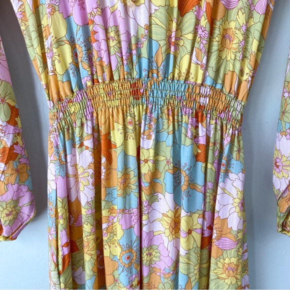 Show Me Your MuMu Cait Midi Dress Colorful Floral Print Small - Picture 8 of 13